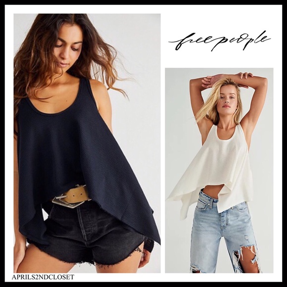 FREE PEOPLE BOHO FLOWY TOP BOHEMIAN TUNIC TANK SLEEVELESS BLACK KNIT TEE A3C - Picture 11 of 15